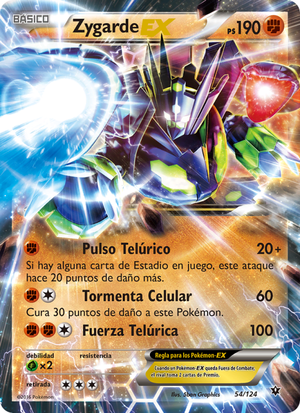 Zygarde EX 54 — Destinos Enfrentados (Spanish Pokémon TCG card)