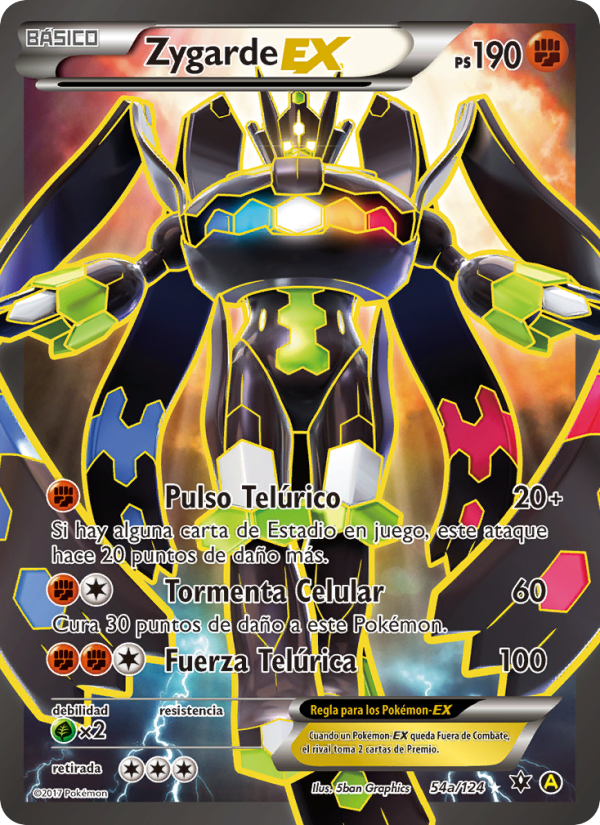 Zygarde EX 54a — Destinos Enfrentados (Spanish Pokémon TCG card)