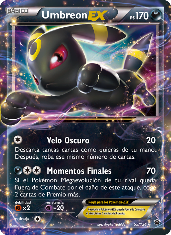 Umbreon EX 55 — Destinos Enfrentados (Spanish Pokémon TCG card)
