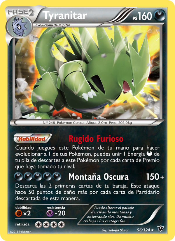Tyranitar 56 — Destinos Enfrentados (Spanish Pokémon TCG card)