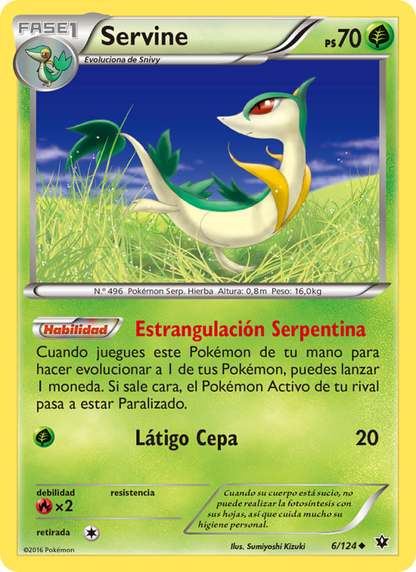 Servine 6 — Destinos Enfrentados (Spanish Pokémon TCG card)