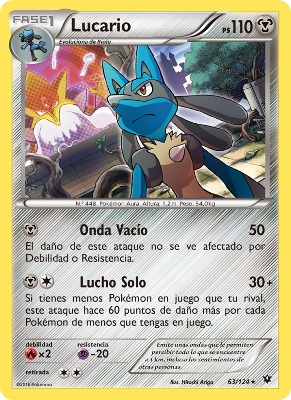 Lucario 63 — Destinos Enfrentados (Spanish Pokémon TCG card)
