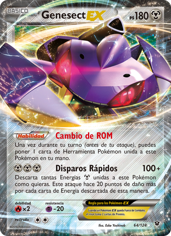 Genesect EX 64 — Destinos Enfrentados (Spanish Pokémon TCG card)