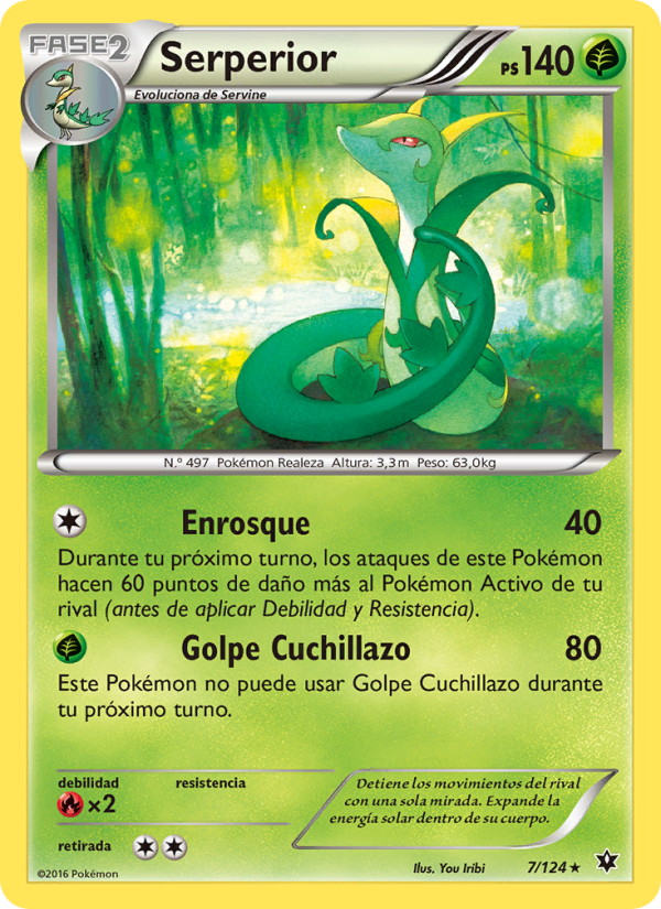 Serperior 7 — Destinos Enfrentados (Spanish Pokémon TCG card)