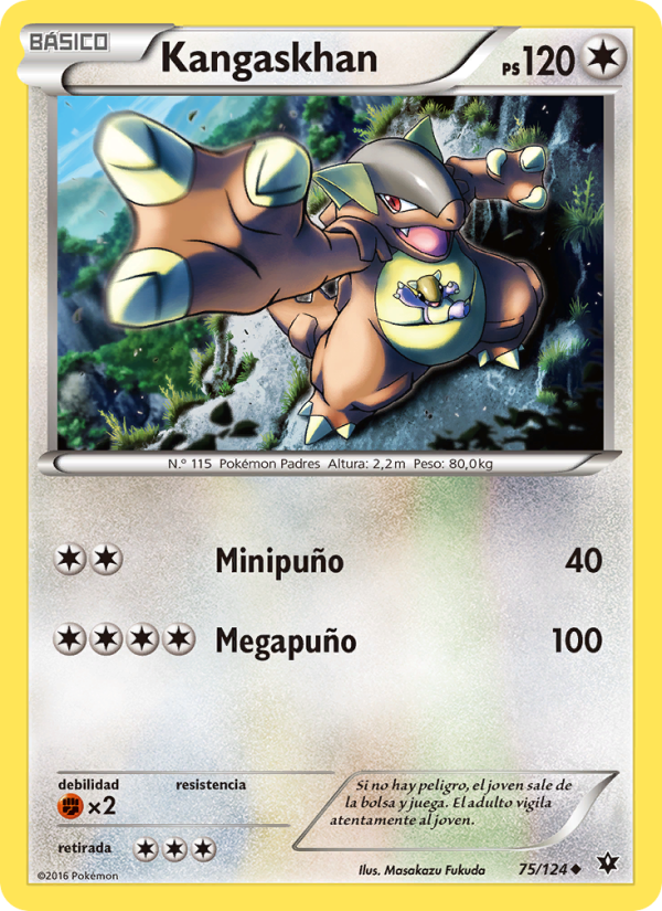 Kangaskhan 75 — Destinos Enfrentados (Spanish Pokémon TCG card)