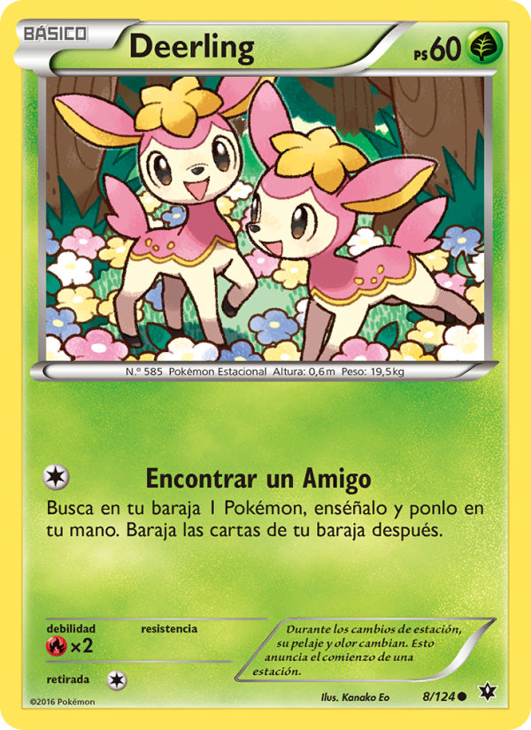 Deerling 8 — Destinos Enfrentados (Spanish Pokémon TCG card)