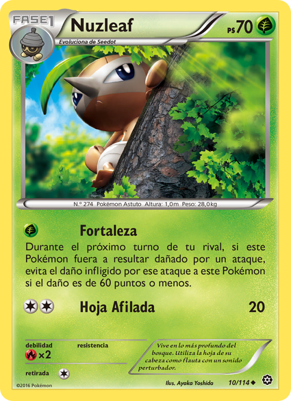 Nuzleaf 10 — Asedio de Vapor (Spanish Pokémon TCG card)