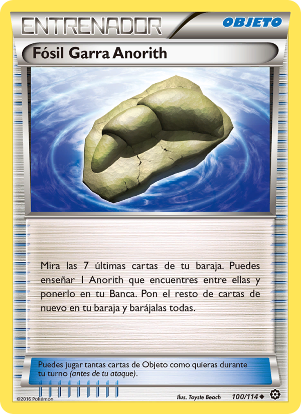 Fósil Garra Anorith 100 — Asedio de Vapor (Spanish Pokémon TCG card)
