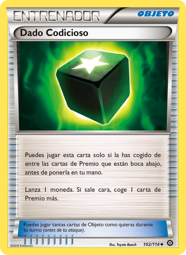 Dado Codicioso 102 — Asedio de Vapor (Spanish Pokémon TCG card)