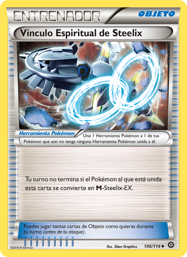 Vínculo Espiritual de Steelix 106 — Asedio de Vapor (Spanish Pokémon TCG card)