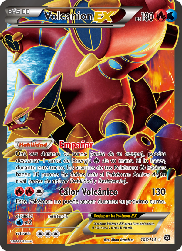 Volcanion EX 107 — Asedio de Vapor (Spanish Pokémon TCG card)