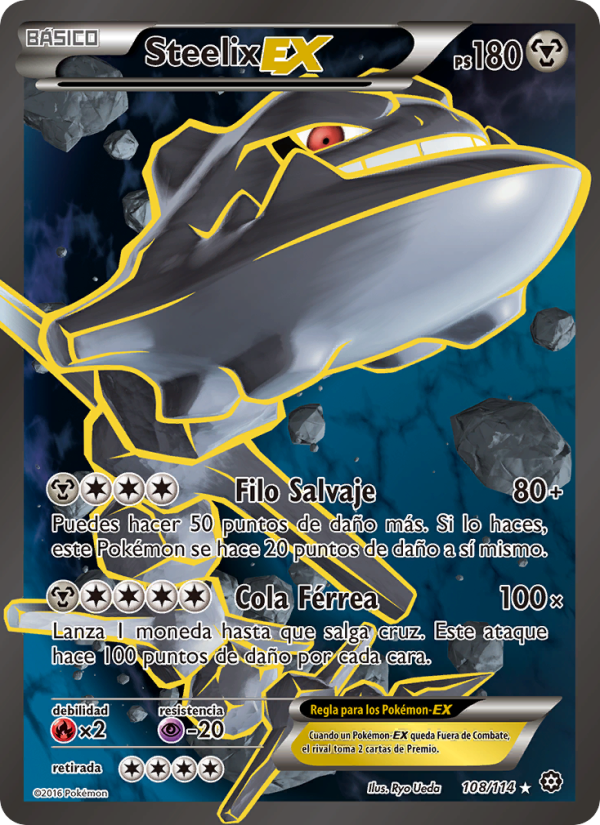 Steelix EX 108 — Asedio de Vapor (Spanish Pokémon TCG card)