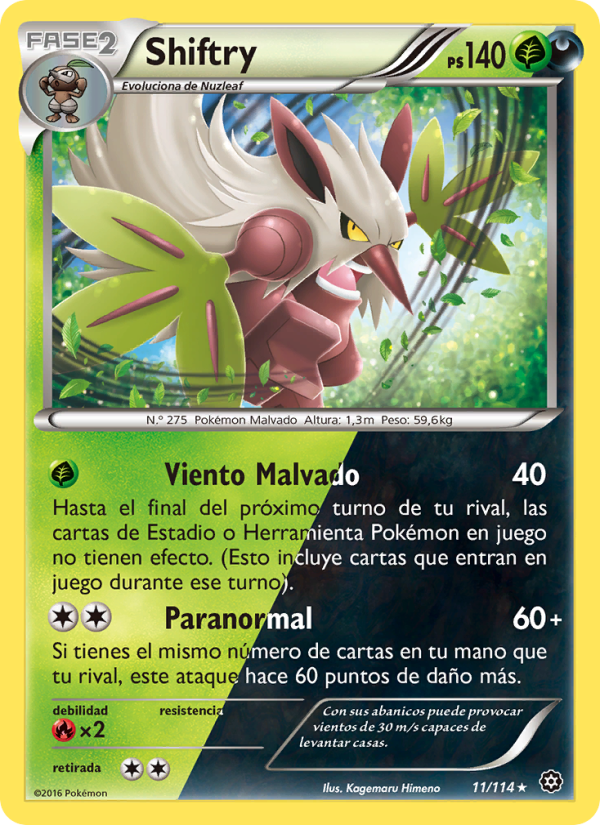 Shiftry 11 — Asedio de Vapor (Spanish Pokémon TCG card)