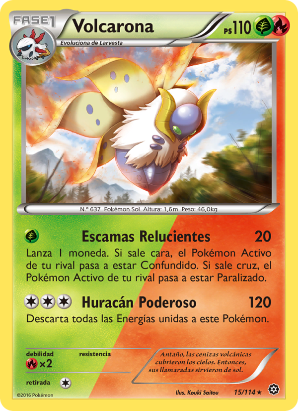 Volcarona 15 — Asedio de Vapor (Spanish Pokémon TCG card)