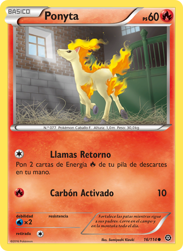 Ponyta 16 — Asedio de Vapor (Spanish Pokémon TCG card)