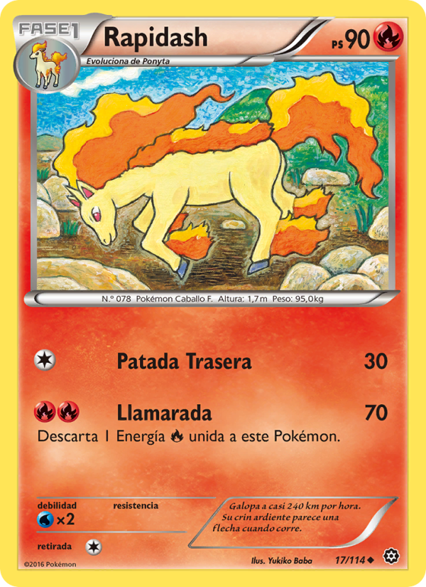 Rapidash 17 — Asedio de Vapor (Spanish Pokémon TCG card)
