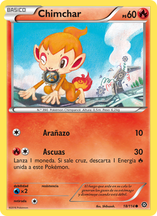 Chimchar 18 — Asedio de Vapor (Spanish Pokémon TCG card)