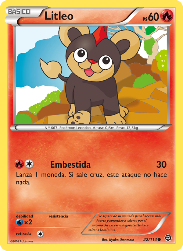 Litleo 22 — Asedio de Vapor (Spanish Pokémon TCG card)