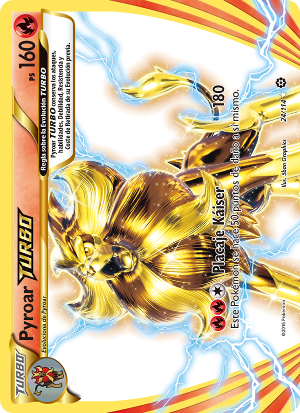 Pyroar TURBO 24 — Asedio de Vapor (Spanish Pokémon TCG card)