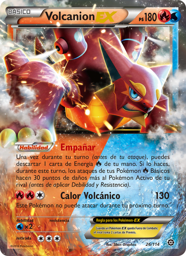 Volcanion EX 26 — Asedio de Vapor (Spanish Pokémon TCG card)