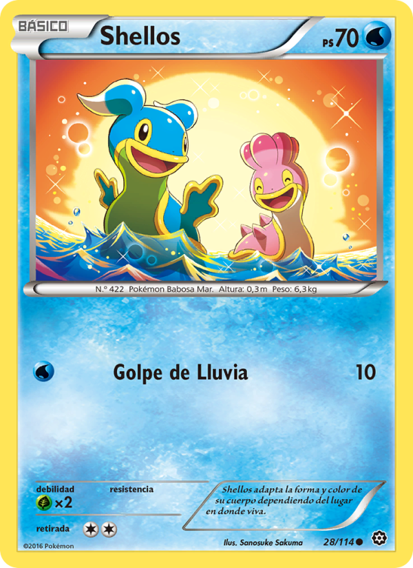 Shellos 28 — Asedio de Vapor (Spanish Pokémon TCG card)