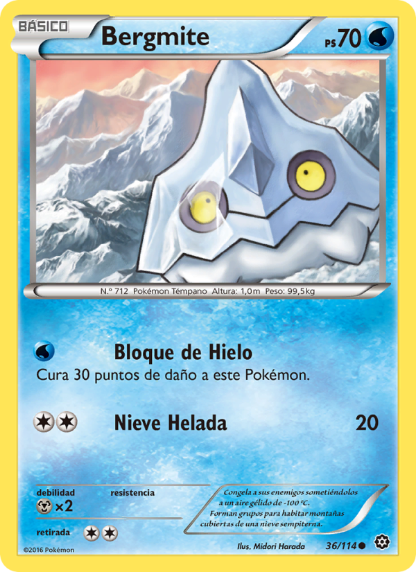 Bergmite 36 — Asedio de Vapor (Spanish Pokémon TCG card)