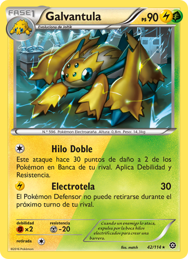 Galvantula 42 — Asedio de Vapor (Spanish Pokémon TCG card)
