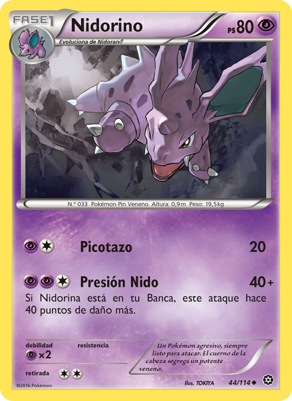 Nidorino 44 — Asedio de Vapor (Spanish Pokémon TCG card)