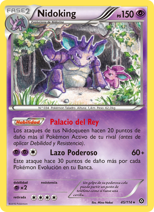 Nidoking 45 — Asedio de Vapor (Spanish Pokémon TCG card)
