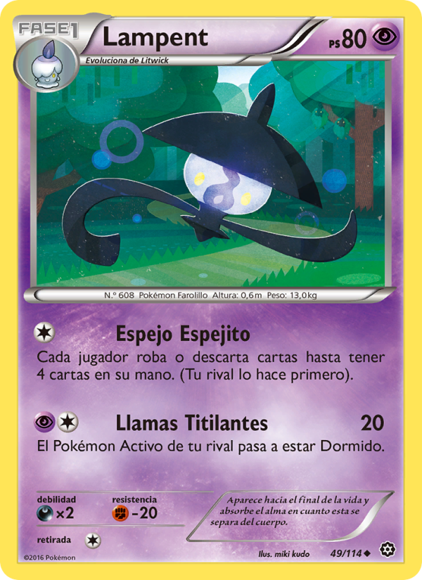 Lampent 49 — Asedio de Vapor (Spanish Pokémon TCG card)
