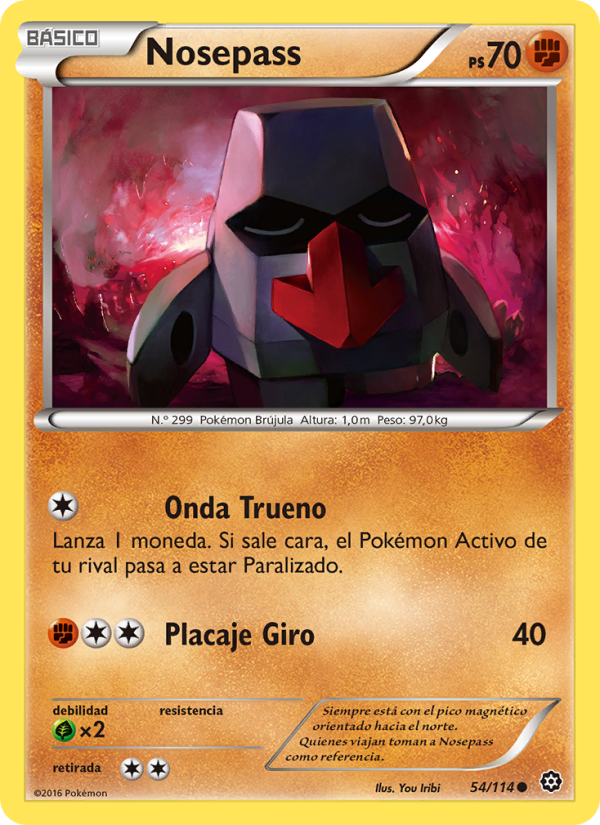 Nosepass 54 — Asedio de Vapor (Spanish Pokémon TCG card)