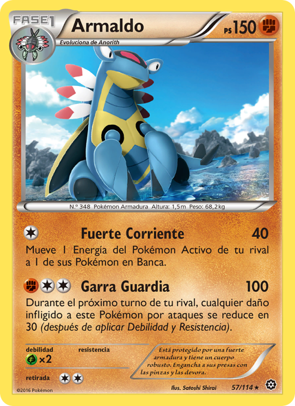 Armaldo 57 — Asedio de Vapor (Spanish Pokémon TCG card)