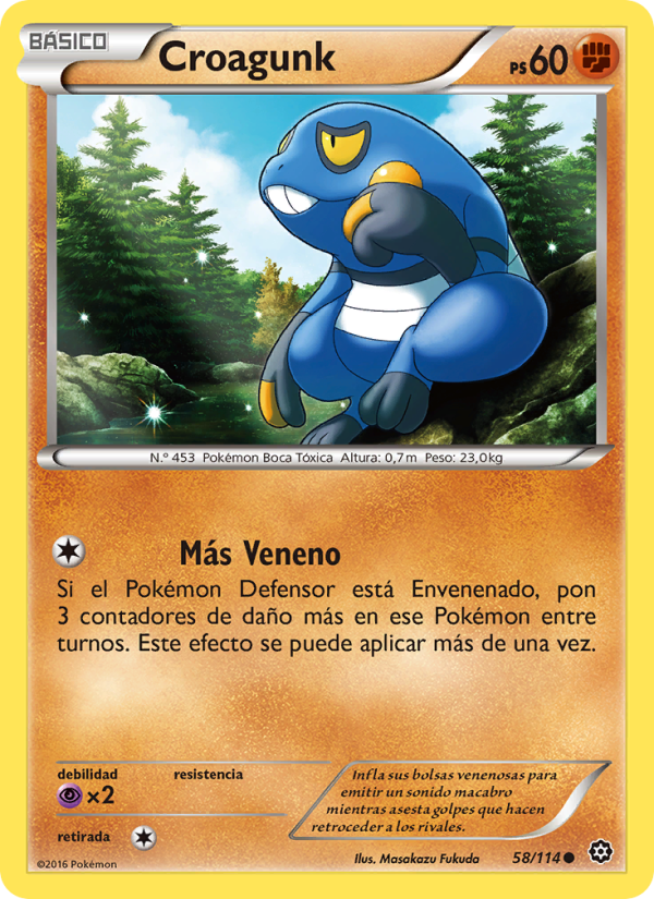 Croagunk 58 — Asedio de Vapor (Spanish Pokémon TCG card)