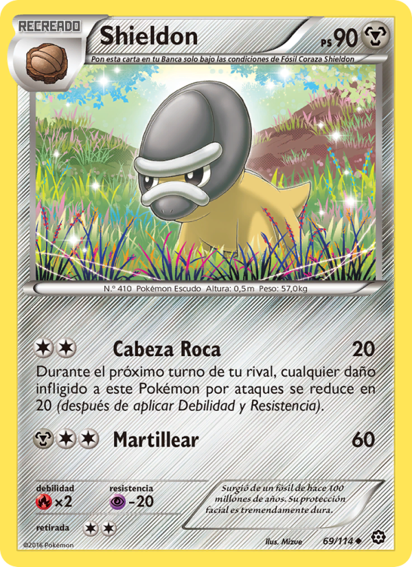 Shieldon 69 — Asedio de Vapor (Spanish Pokémon TCG card)