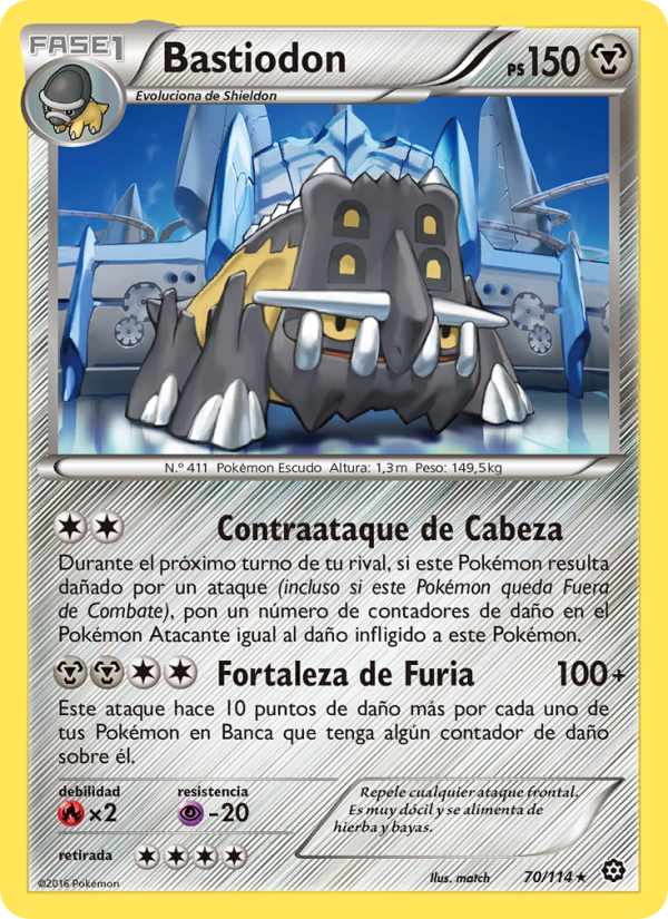 Bastiodon 70 — Asedio de Vapor (Spanish Pokémon TCG card)