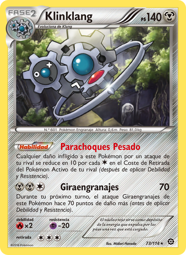 Klinklang 73 — Asedio de Vapor (Spanish Pokémon TCG card)