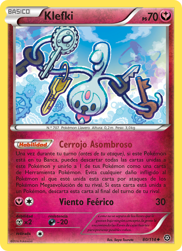 Klefki 80 — Asedio de Vapor (Spanish Pokémon TCG card)