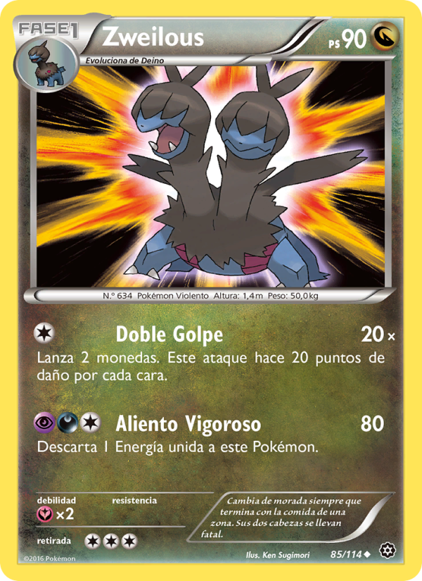Zweilous 85 — Asedio de Vapor (Spanish Pokémon TCG card)