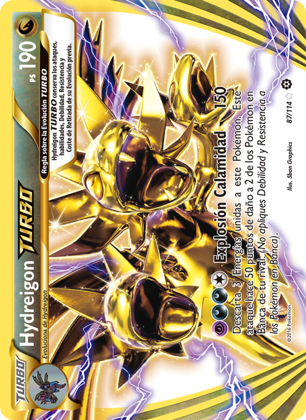 Hydreigon TURBO 87 — Asedio de Vapor (Spanish Pokémon TCG card)