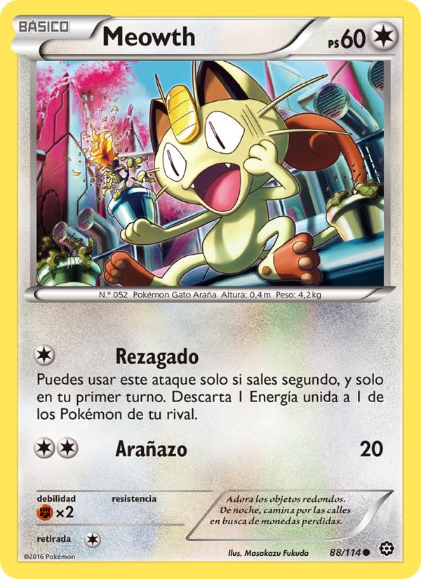Meowth 88 — Asedio de Vapor (Spanish Pokémon TCG card)