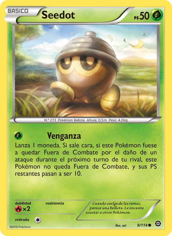 Seedot 9 — Asedio de Vapor (Spanish Pokémon TCG card)