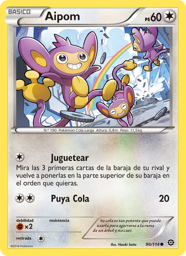 Aipom 90 — Asedio de Vapor (Spanish Pokémon TCG card)