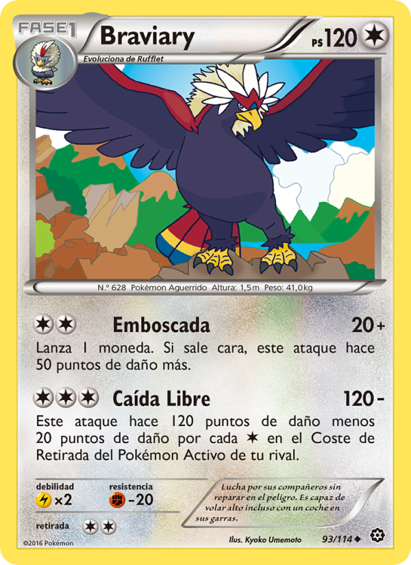 Braviary 93 — Asedio de Vapor (Spanish Pokémon TCG card)