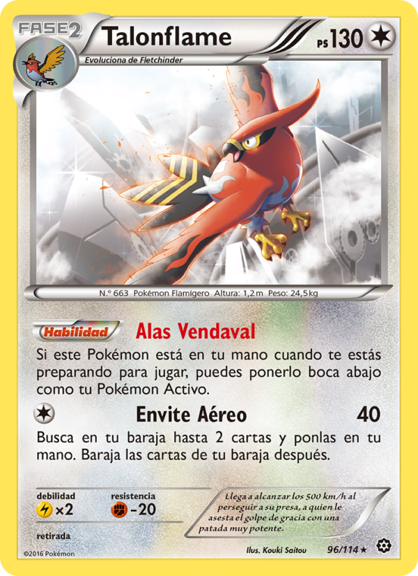 Talonflame 96 — Asedio de Vapor (Spanish Pokémon TCG card)
