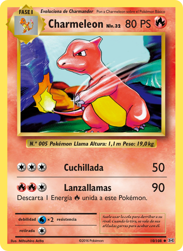 Charmeleon 10 — Evoluciones (Spanish Pokémon TCG card)