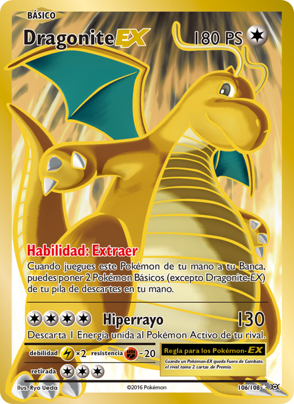 Dragonite EX 106 — Evoluciones (Spanish Pokémon TCG card)