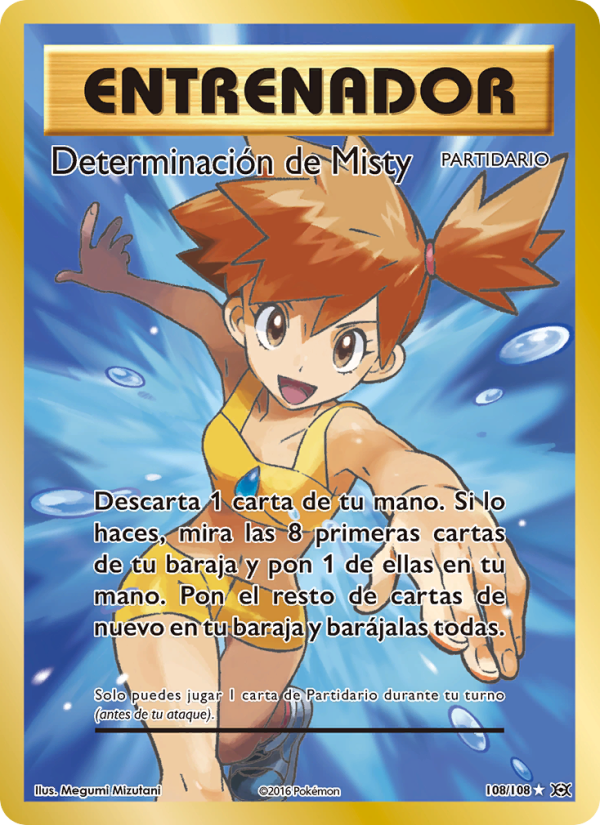 Determinación de Misty 108 — Evoluciones (Spanish Pokémon TCG card)