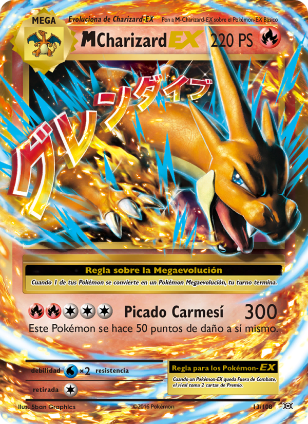 M-Charizard EX 13 — Evoluciones (Spanish Pokémon TCG card)