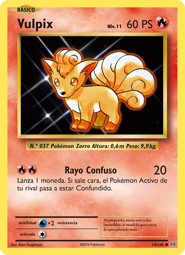 Vulpix 14 — Evoluciones (Spanish Pokémon TCG card)