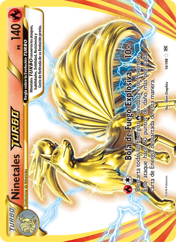 Ninetales TURBO 16 — Evoluciones (Spanish Pokémon TCG card)